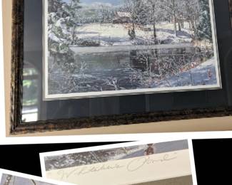 Artwork, signed, numbered print: (127/950), "Whitaker's Pond", Phillip Philbeck