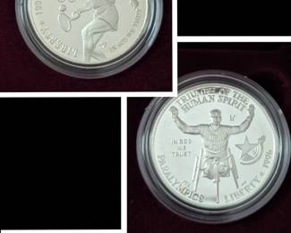 U.S. 1996 Olympic Coins of the Atlanta Games Proof Silver -- Tennis and Paralympics