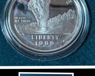 1999 Yellowstone National Park Proof Silver Dollar