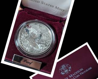 Dolley Madison Commemorative Proof Silver Dollar  (x4)