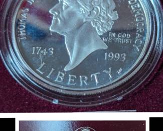 Thomas Jefferson 250th Anniversary Proof Silver Dollar (Qty 3)
