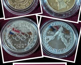 U.S. 1996 Olympic Coins  Proof Silver Dollar and Five Dollar Gold