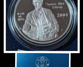2004 Thomas Edison Commemorative Silver Proof Coin