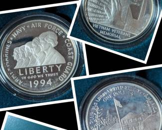 1994 U.S. Veterans Commemorative Proof Silver Dollars