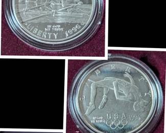 U.S. 1996 Olympic Coins of the Atlanta Games Proof Silver -- Rowing and High Jump