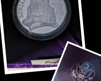 Ben Franklin Firefighters Proof Silver Medal