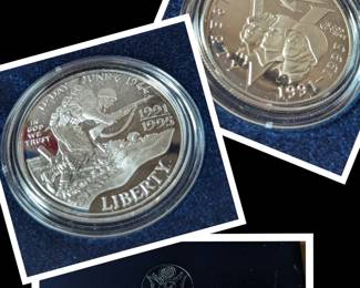 World War II 50th Anniversary Proof Silver Coins