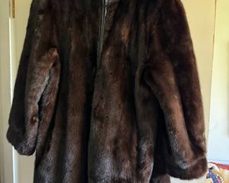 Reversible leather/mink jacket