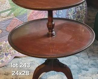 Vintage mahogany two tier table