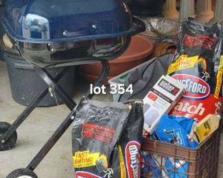 Charcoal grill and supplies