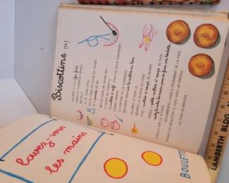 Vintage children's cookbooks, French and English 