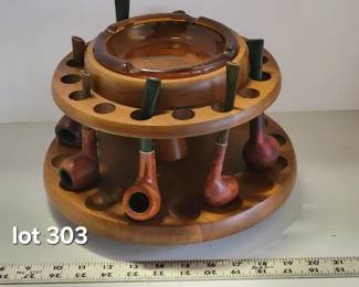 Vintage pipes and carousel holder
