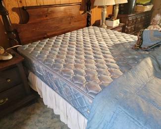 Full size bed frame, mattress and box spring