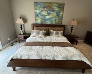 Bedroom by Lexington - king sized platform bed, matching night stands 