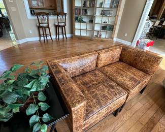 Arhaus chairs, faux alligator upholstery 