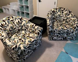 Matching newly reupholstered swivel chairs