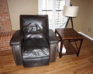 recliner, table lamp