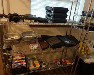 shelving,  cameras, bowls, shower head and more
