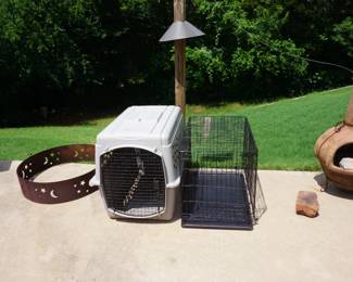 Dog kennels, chiminea, fire ring