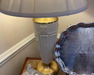 Lenox china table lamp by Quazel