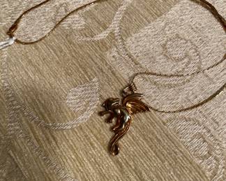 14k gold dragon pendant necklace 