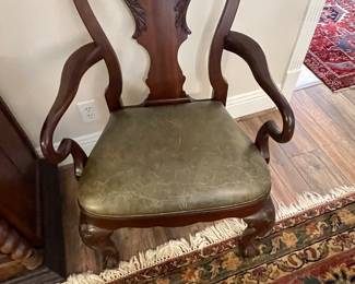 Mahogany Ethan Allen Chippendale arm chair 