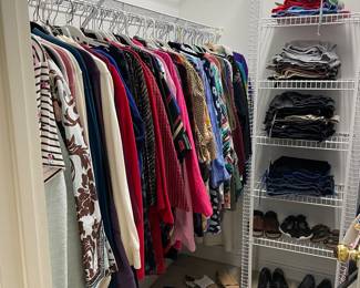 Closet to the right off master bedroom with quality larger size women’s clothing ( large to 3xx)