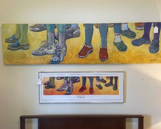 Montgomery artist Nan Cunningham original painting and Jubilee poster “ Feet in the Street”