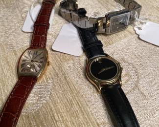 Vicente 14K watch, Movado watch and a Rado ladies watch . Just a taste of the jewelry on offer