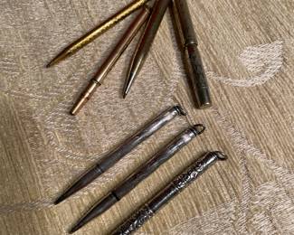 Sterling and gold filled dance card pens and pencils 