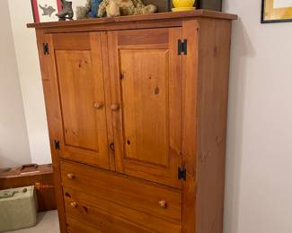 Broyhill pine armoire chest with child’s trunk