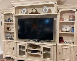 Distressed entertainment wall unit