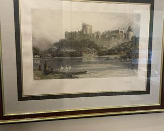 Wonderful Windsor Castle hand colored lithograph 