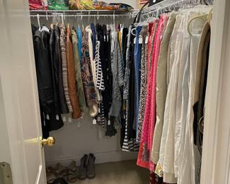 Closet to the left off master bedroom with quality woman’s clothing ( size 6 to 12)