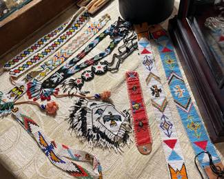 Selection of American Indian beaded jewelry 