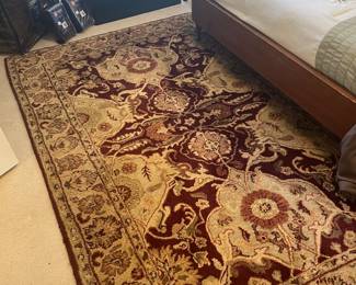 4’x6’ wool rug in Mid Century bedroom 