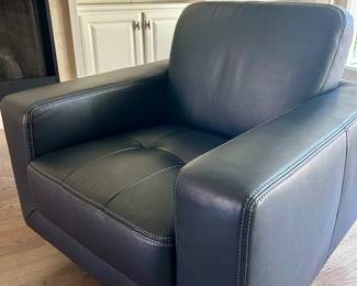 W. Schillig black leather chair