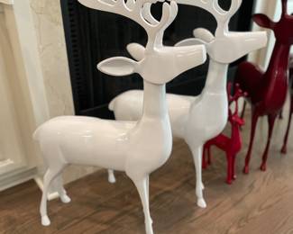white Cast-aluminum Deer from Grandin Road 