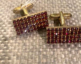 Sterling /Czech crystal vintage cufflinks