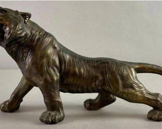Cast bronze tiger/13” in length