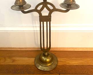 Solid brass Danish Art Deco candle holder