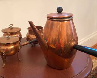 Copper espresso set