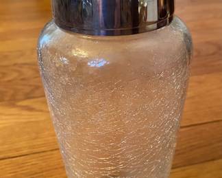 Vintage crackle glass cocktail shaker