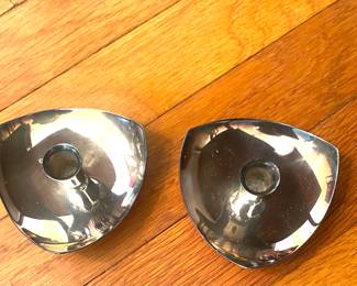 Silverplate mid-century candle holders/Made in Denmark