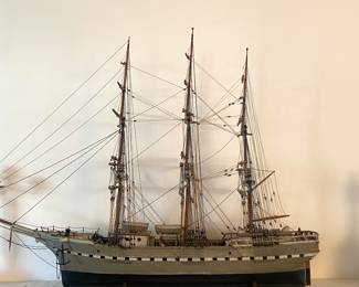 Large handmade model ship/scooner.
34” wide
