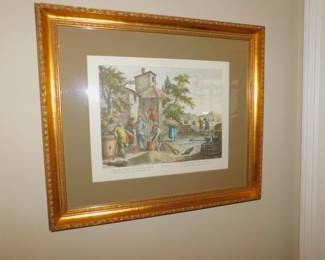 Vintage Hand Colored Engraving