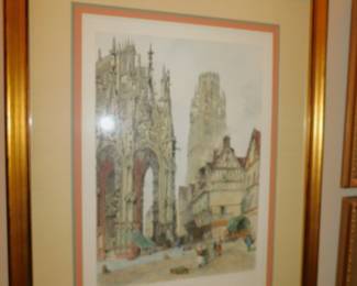 Vintage Hand Colored Engraving