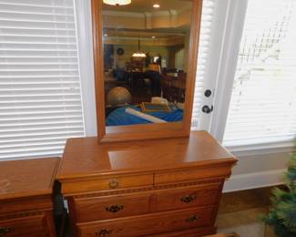 Oak Dresser & Mirror