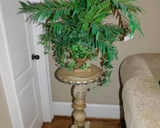 Decorator  Pedestal & Silk Plant