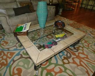 Glass & Iron Coffee Table